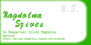 magdolna szives business card